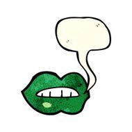 cartoon halloween lips with speech bubble N2