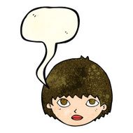 cartoon girl staring with speech bubble N4