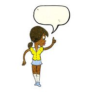 cartoon girl with idea speech bubble N5