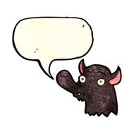 cartoon happy wolf with speech bubble N5