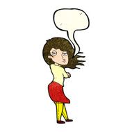 cartoon woman making photo face with speech bubble N3