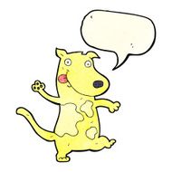 cartoon happy dog with speech bubble N18