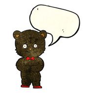 cartoon cute little bear with speech bubble N5