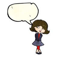 cartoon happy girl with speech bubble N20