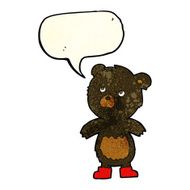 cartoon cute little bear with speech bubble N6
