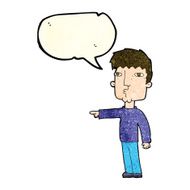 cartoon pointing man with speech bubble N19