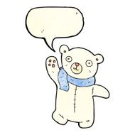 cute cartoon polar teddy bear with speech bubble N3