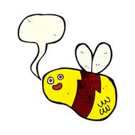 cartoon bee with speech bubble N9