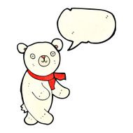 cute cartoon polar teddy bear with speech bubble N4