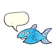 cartoon fish with speech bubble N18