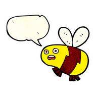 cartoon bee with speech bubble N10