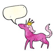 cartoon unicorn with speech bubble N8