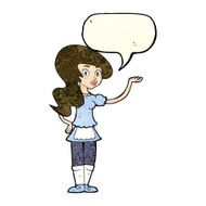 cartoon waitress with speech bubble N7