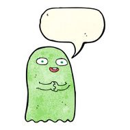 funny cartoon ghost with speech bubble N22