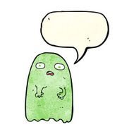 funny cartoon ghost with speech bubble N23