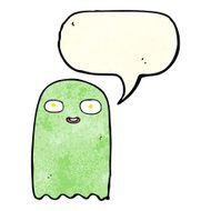 funny cartoon ghost with speech bubble N24