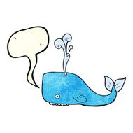 cartoon whale with speech bubble N8