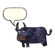 cartoon bull with speech bubble N7