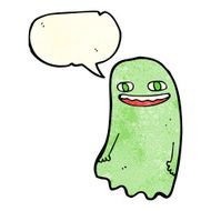 funny cartoon ghost with speech bubble N26