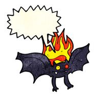 cartoon vampire bat with speech bubble N3