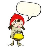 little red riding hood cartoon with speech bubble N4
