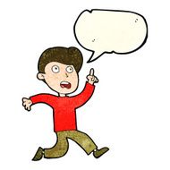 cartoon boy panicking with speech bubble N7