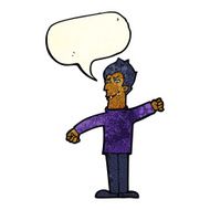 cartoon vampire man with speech bubble N29