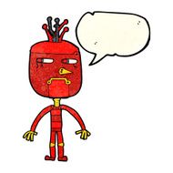 funny cartoon robot with speech bubble N15