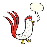 cartoon cockerel with speech bubble N7