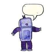 funny cartoon robot with speech bubble N16