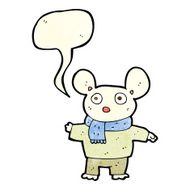 cartoon mouse in clothes with speech bubble N4