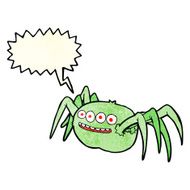cartoon spooky spider with speech bubble N3