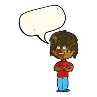 cartoon happy man with speech bubble N99