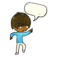 cartoon worried boy pointing with speech bubble N3