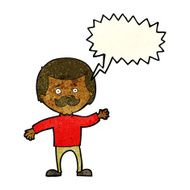 cartoon dad waving with speech bubble N3