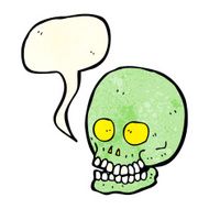 cartoon skull with speech bubble N8