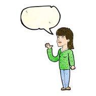 cartoon woman explaining with speech bubble N12