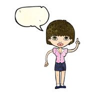 cartoon woman with idea speech bubble N58
