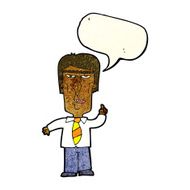 cartoon grumpy boss with speech bubble N3