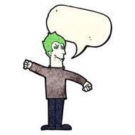 cartoon vampire man with speech bubble N32