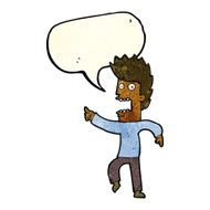 cartoon terrified man with speech bubble N51
