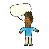 cartoon confused man with speech bubble N9