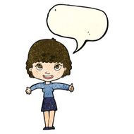 cartoon happy girl with speech bubble N21