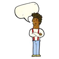 cartoon annoyed man with speech bubble N21