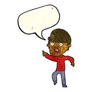cartoon happy man with speech bubble N100