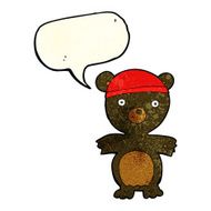 cartoon cute black bear with speech bubble N19