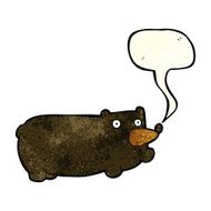 funny cartoon bear with speech bubble N8