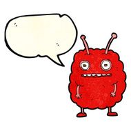 cartoon funny alien monster with speech bubble N4