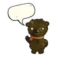 cartoon cute black bear with speech bubble N20
