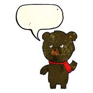 cartoon cute black bear with speech bubble N21